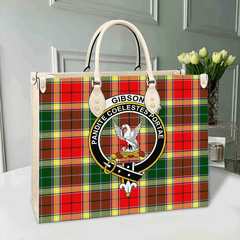 Clan Gibbs Tartan Crest Leather Bag QR13 Clan Gibbs Tartan Today   