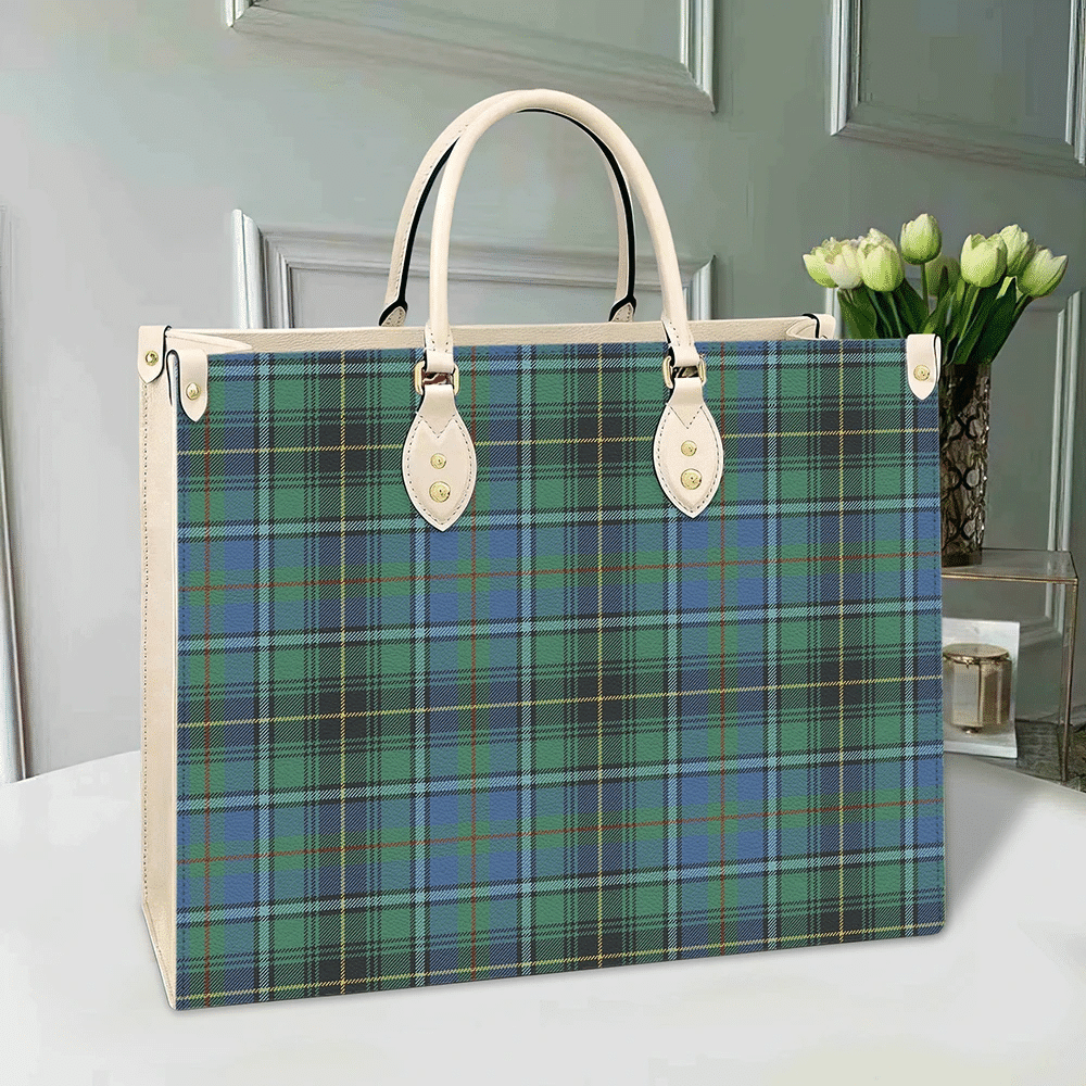 Clan MacInnes Ancient Tartan Leather Bag JE97 Clan MacInnes Tartan Today   
