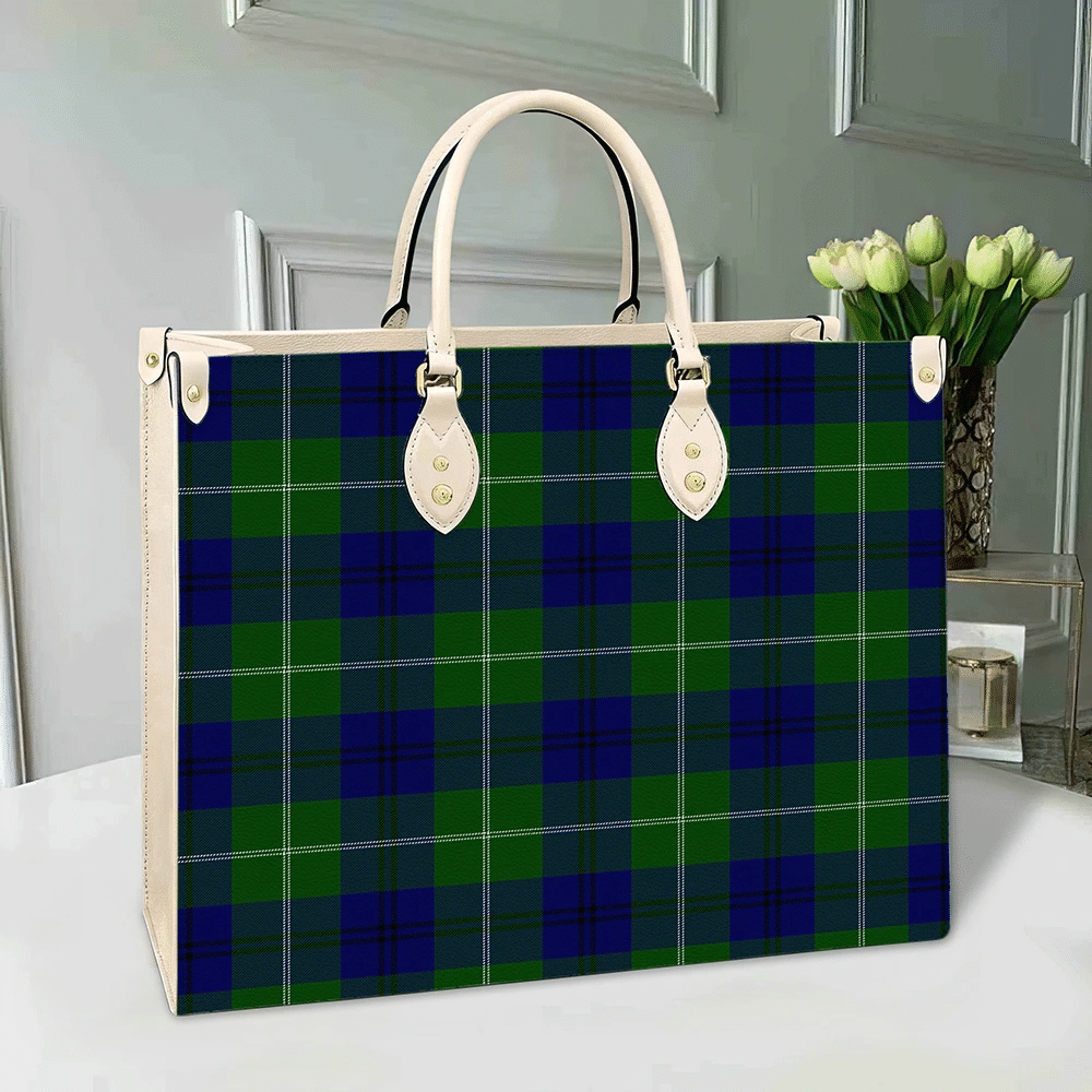 Clan Oliphant Modern Tartan Leather Bag TX34 Clan Oliphant Tartan Today   