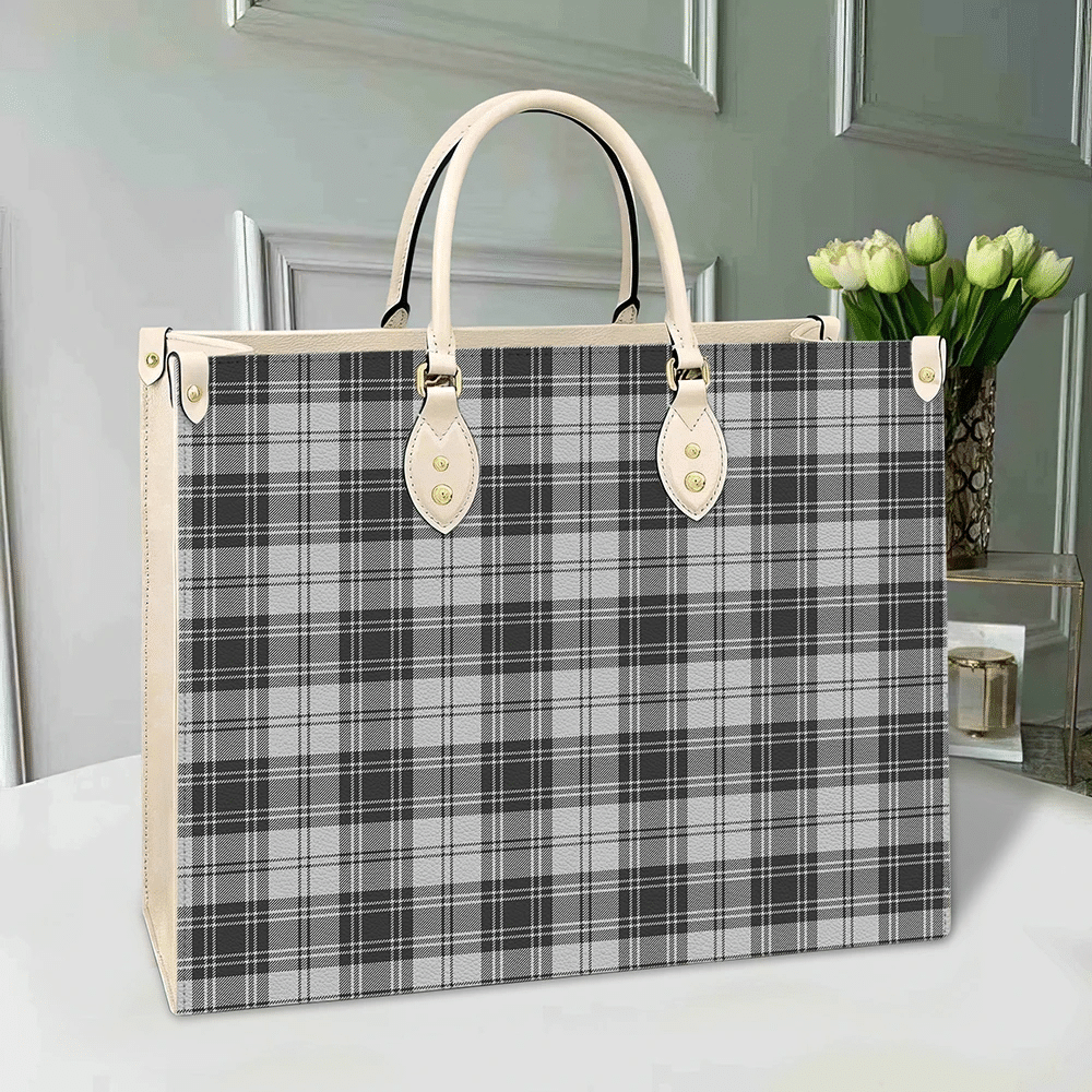 Clan Douglas Grey Modern Tartan Leather Bag VH92 Clan Douglas Tartan Today   