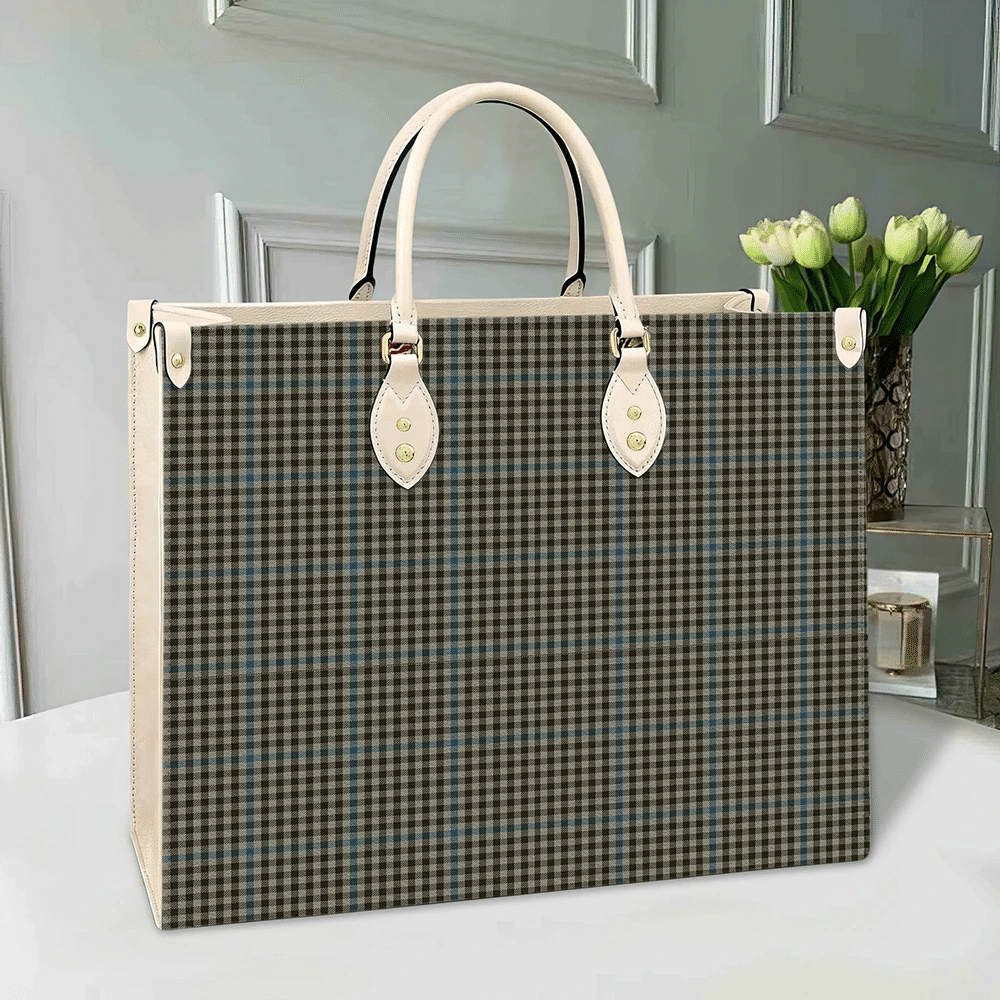 Clan Haig Check Tartan Leather Bag CR30 Clan Haig Tartan Today   