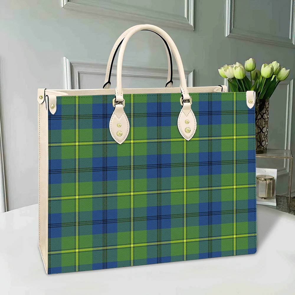 Clan Johnston Ancient Tartan Leather Bag IF44 Clan Johnston Tartan Today   