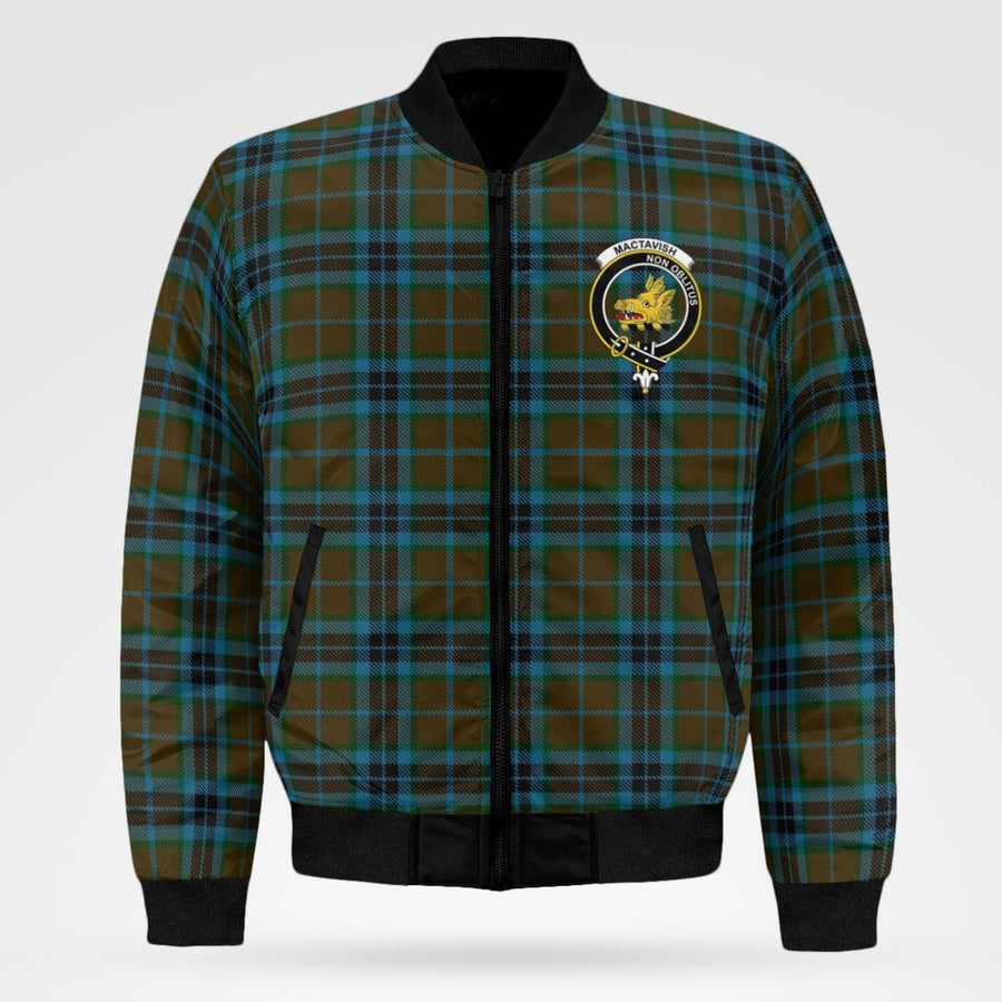 Clan MacTavish Hunting Tartan Crest Bomber Jacket NL80 Abercrombie Tartan Tartan Bomber Jacket   