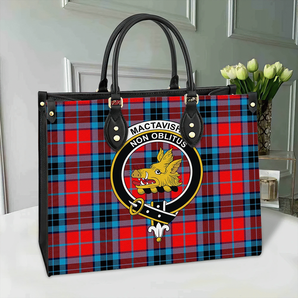 Clan MacTavish Modern Tartan Crest Leather Bag XM50 Clan MacTavish Tartan Today   