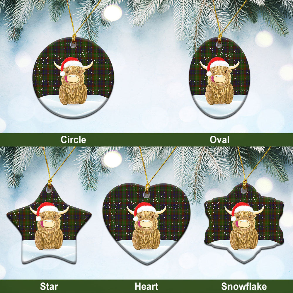 Clan Cunningham Hunting Modern Tartan Christmas Ceramic Ornament Highland Cows Style EP96 Cunningham Hunting Modern Tartan Tartan Ornament   