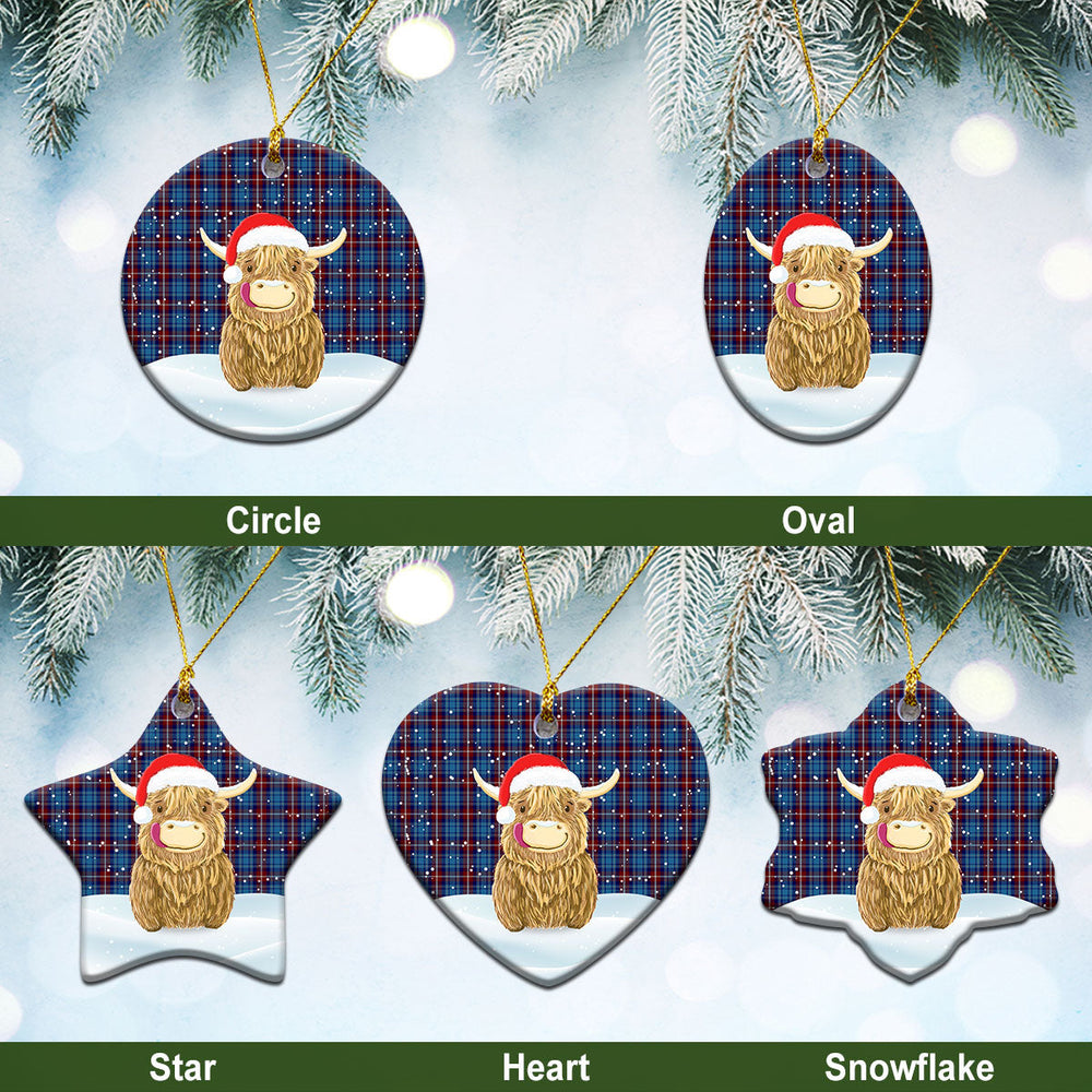 Clan Greer Tartan Christmas Ceramic Ornament Highland Cows Style XE32 Greer Tartan Tartan Ornament   