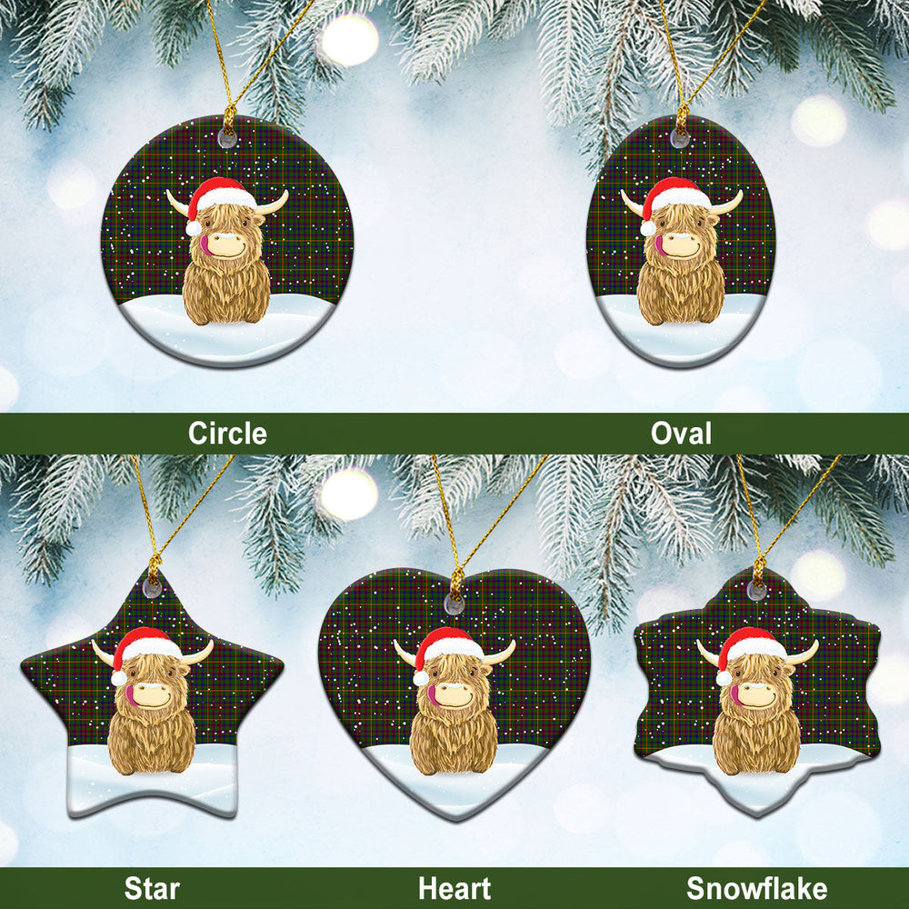 Clan Hall Tartan Christmas Ceramic Ornament Highland Cows Style OF87 Clan Hall (Hall Tartan) Tartan Ornament   