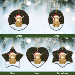 Clan Hall Tartan Christmas Ceramic Ornament Highland Cows Style OF87 Clan Hall (Hall Tartan) Tartan Ornament   