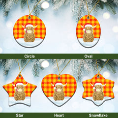 Clan MacMillan Tartan Christmas Ceramic Ornament Highland Cows Style TZ51 MacMillan Tartan Tartan Ornament   