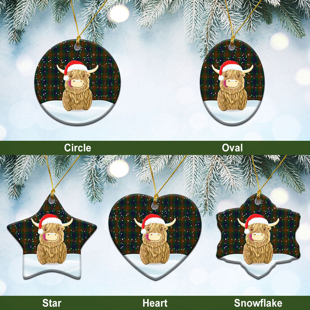Clan McCarter Tartan Christmas Ceramic Ornament Highland Cows Style ZN73 McCarter Tartan Tartan Ornament   