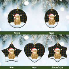 Clan McCarter Tartan Christmas Ceramic Ornament Highland Cows Style ZN73 McCarter Tartan Tartan Ornament   