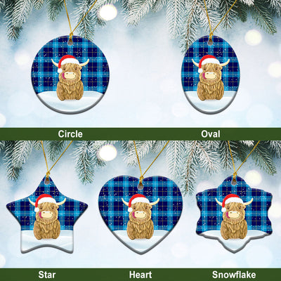 Clan McKerrell Tartan Christmas Ceramic Ornament Highland Cows Style