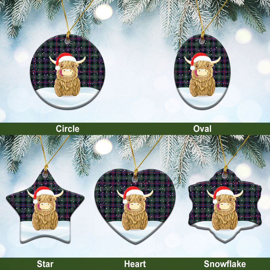 Clan Rose Hunting Modern Tartan Christmas Ceramic Ornament Highland Cows Style FZ15 Rose Hunting Modern Tartan Tartan Ornament   