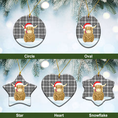 Clan Scott Black & White Modern Tartan Christmas Ceramic Ornament Highland Cows Style VX47 Clan Scott (Scott Tartan) Tartan Ornament   