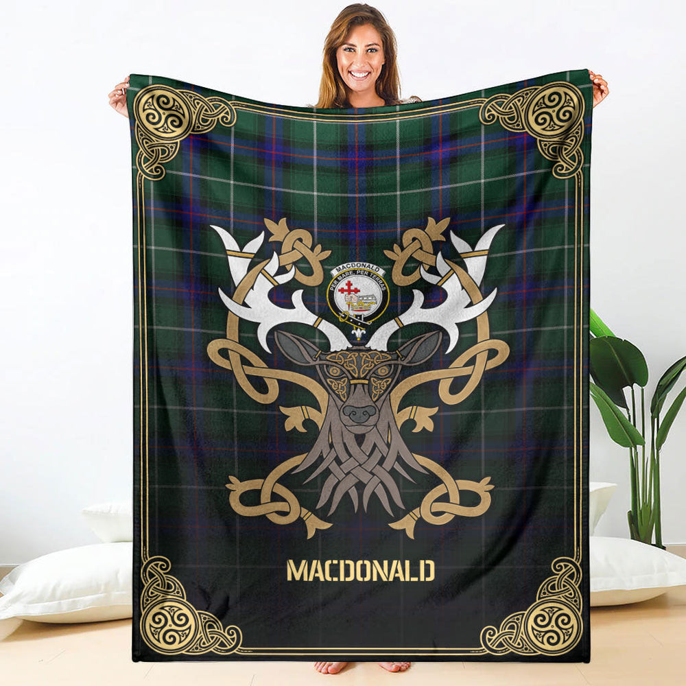 Clan MacDonald of the Isles Hunting Modern Tartan Crest Premium Blanket Celtic Stag Style JH31 Clan MacDonald Tartan Today   