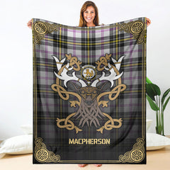 Clan MacPherson Dress Modern Tartan Crest Premium Blanket Celtic Stag Style XJ58 Clan MacPherson Tartan Today   