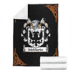 McMurdo Clan Crest Premium Blanket Black  Celtic Style NR78 Clan Hall Tartan Today   