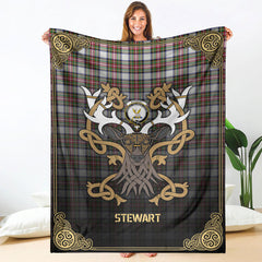 Clan Stewart Dress Modern Tartan Crest Premium Blanket Celtic Stag Style DO20 Clan Stewart Tartan Today   