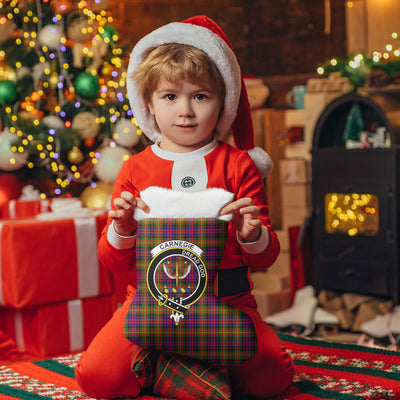 Clan Carnegie Modern Tartan Crest Christmas Stocking YF69