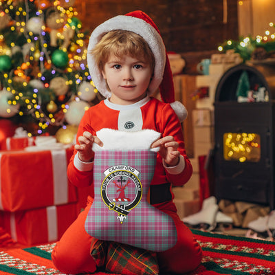 Clan Crawford Ancient Tartan Crest Christmas Stocking