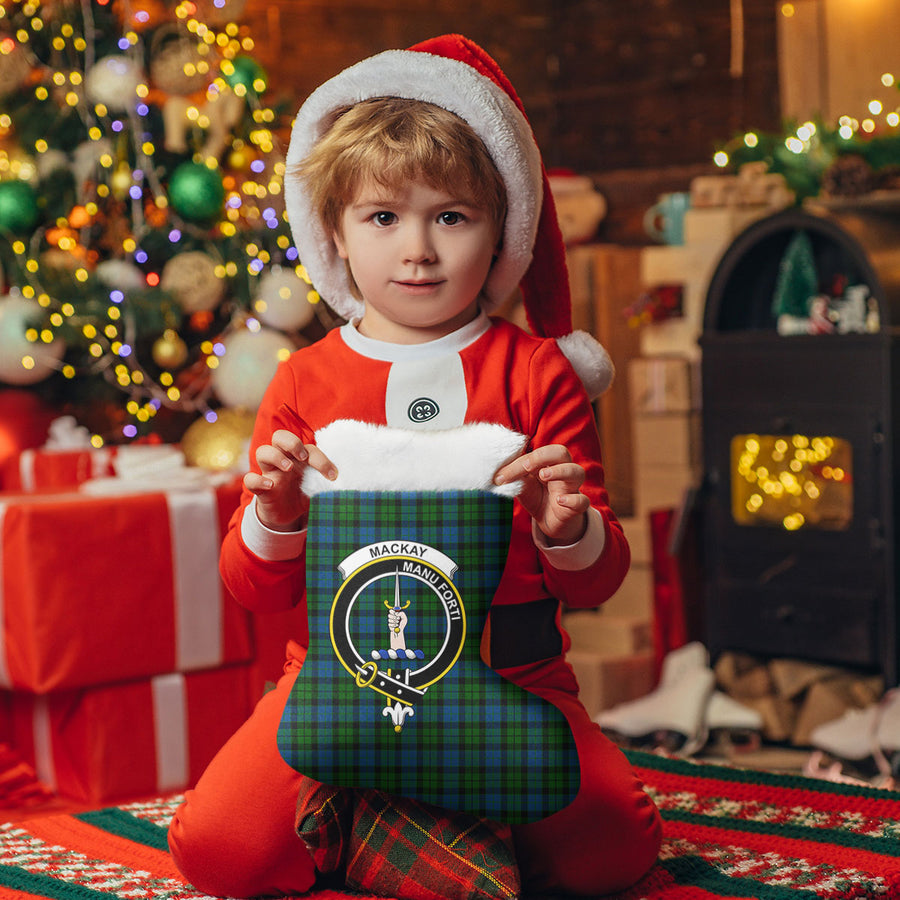 Clan MacKay Modern Tartan Crest Christmas Stocking TQ67 MacKay Modern Tartan Tartan Stocking   