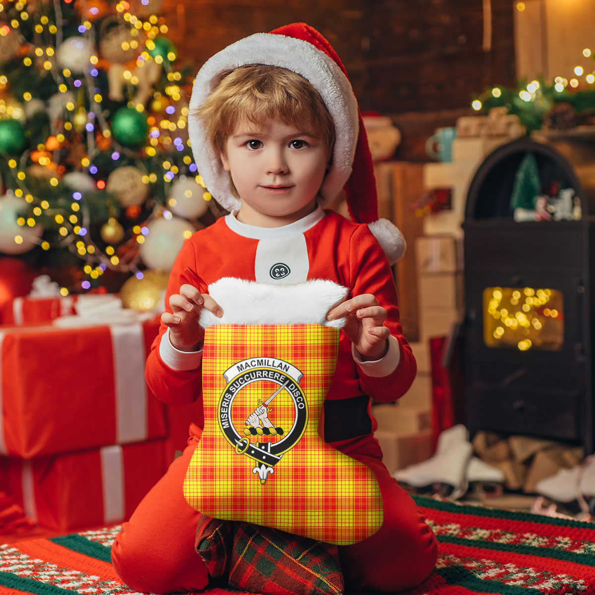 Clan MacMillan Clan Tartan Crest Christmas Stocking EH70 MacMillan Clan Tartan Tartan Stocking   