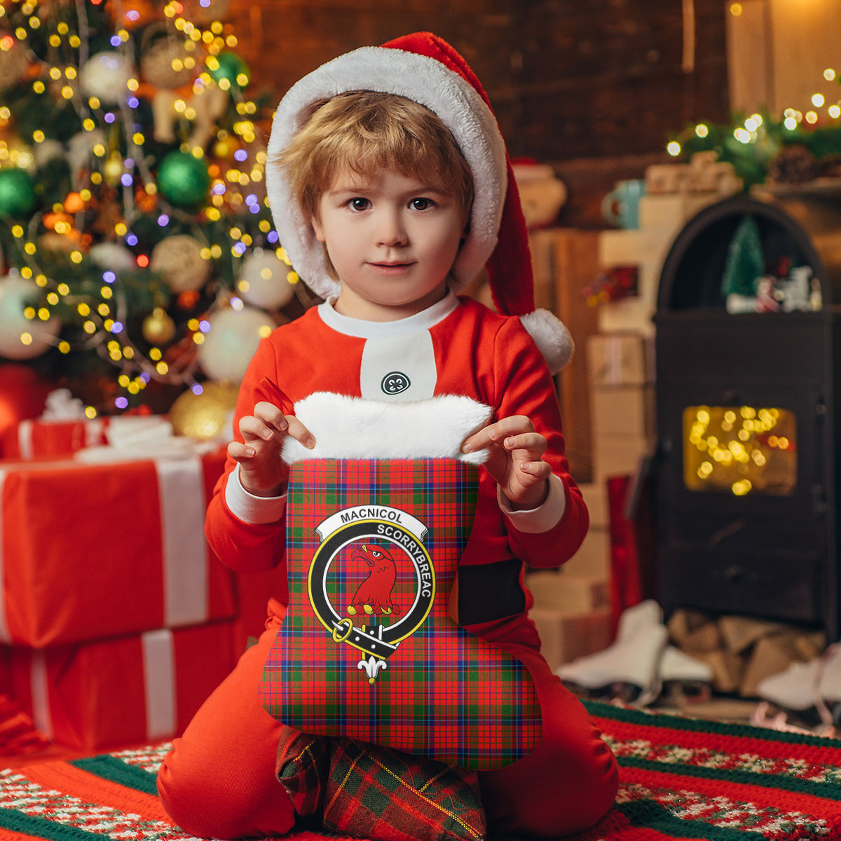 Clan MacNicol (of Scorrybreac) Tartan Crest Christmas Stocking SB41 MacNicol (of Scorrybreac) Tartan Tartan Stocking   