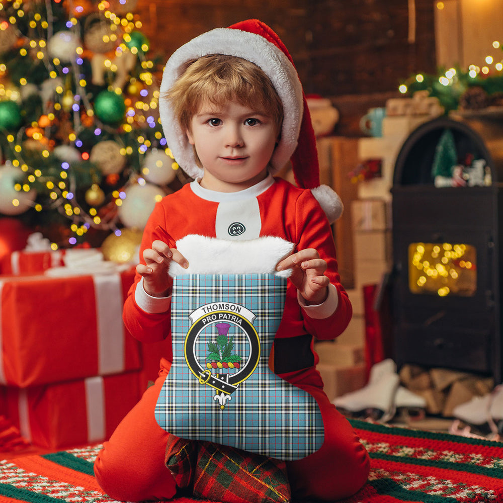 Clan Thomson Blue Tartan Crest Christmas Stocking VV81 Thomson Blue Tartan Tartan Stocking   