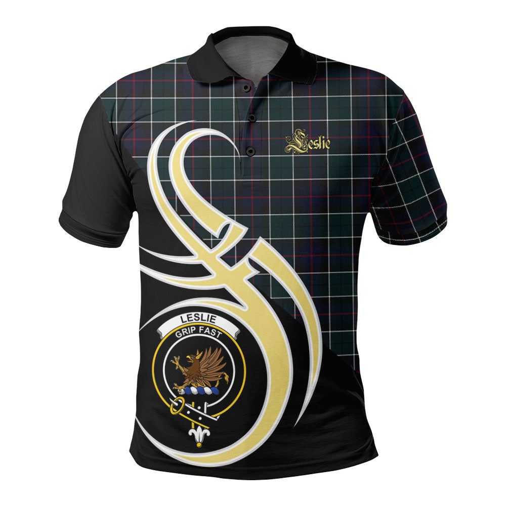Clan Leslie Hunting Modern Tartan Polo Shirt - Believe In Me Style QU76 Leslie Hunting Modern Tartan Tartan Polo   