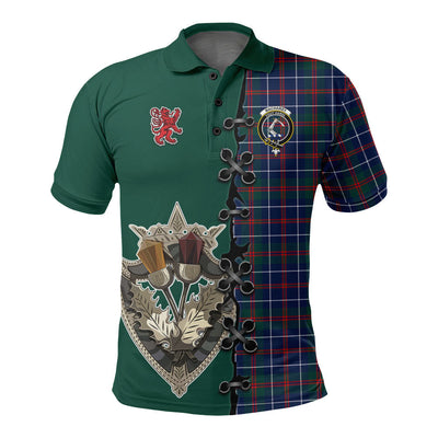 Clan MacHardy Modern Tartan Polo Shirt - Lion Rampant And Celtic Thistle Style