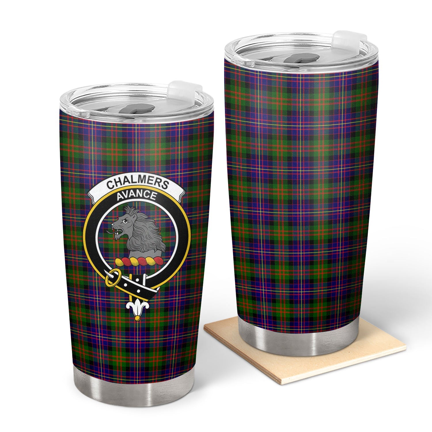 Clan Chalmers Tartan Crest Tumbler ZW71 Clan Chalmers Tartan Today   