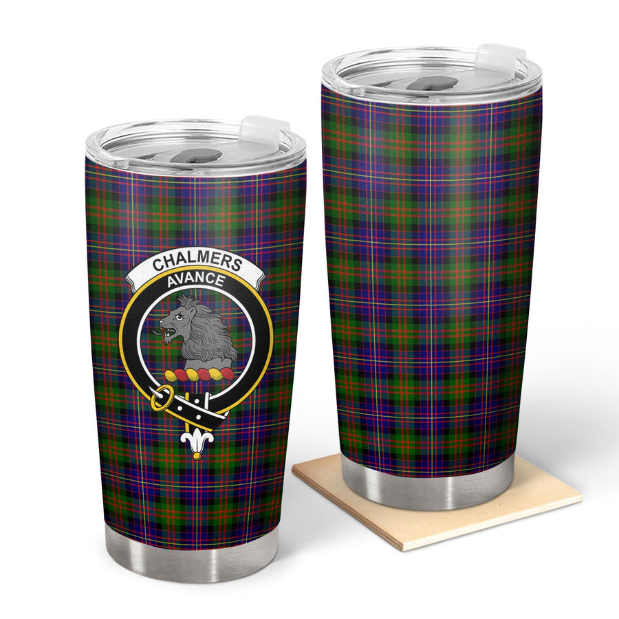 Clan Chalmers Tartan Crest Tumbler
