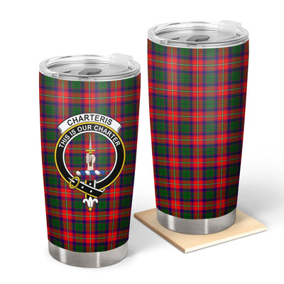 Clan Charteris (Earl of Wemyss) Tartan Crest Tumbler