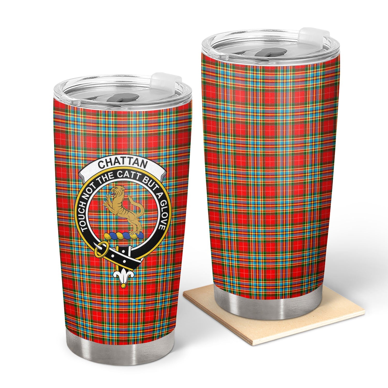 Clan Chattan Tartan Crest Tumbler VC18 Clan Chattan Tartan Today   
