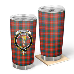 Clan Chisholm Ancient Tartan Crest Tumbler FP30 Clan Chisholm Tartan Today   