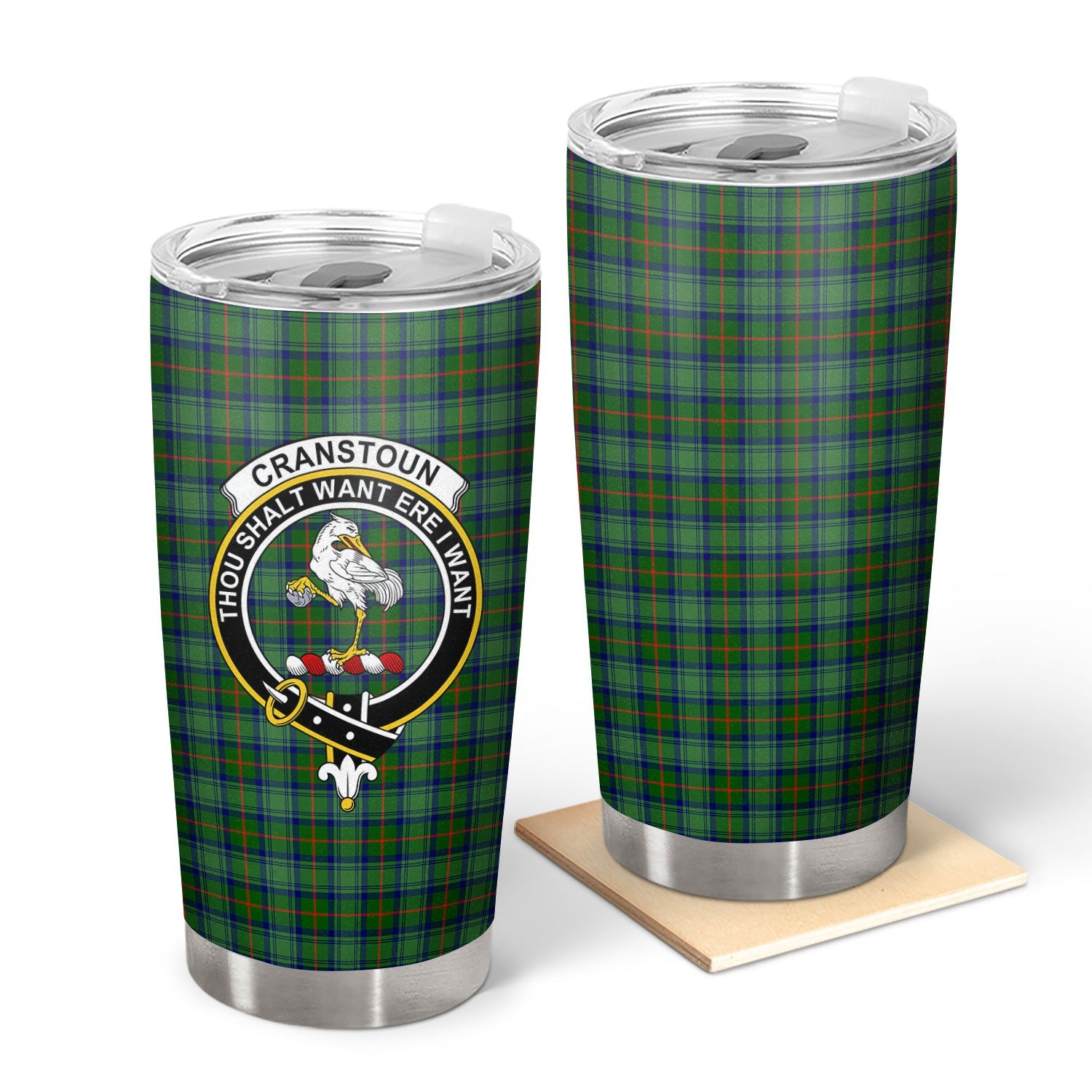 Clan Cranstoun Tartan Crest Tumbler AY24 Clan Cranstoun Tartan Today   