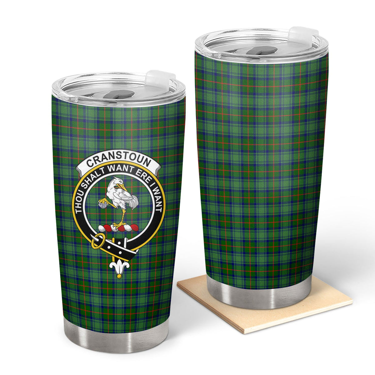 Clan Cranstoun Tartan Crest Tumbler AY24 Clan Cranstoun Tartan Today   