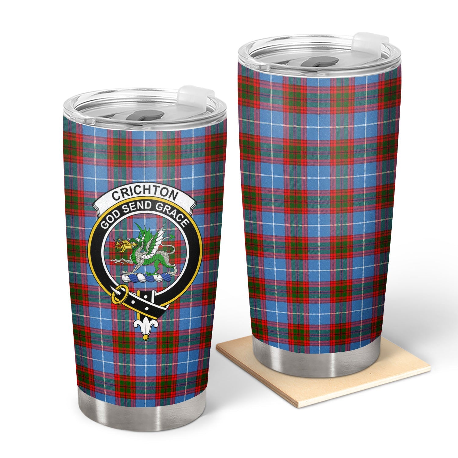 Clan Crichton Tartan Crest Tumbler JD84 Clan Crichton Tartan Today   