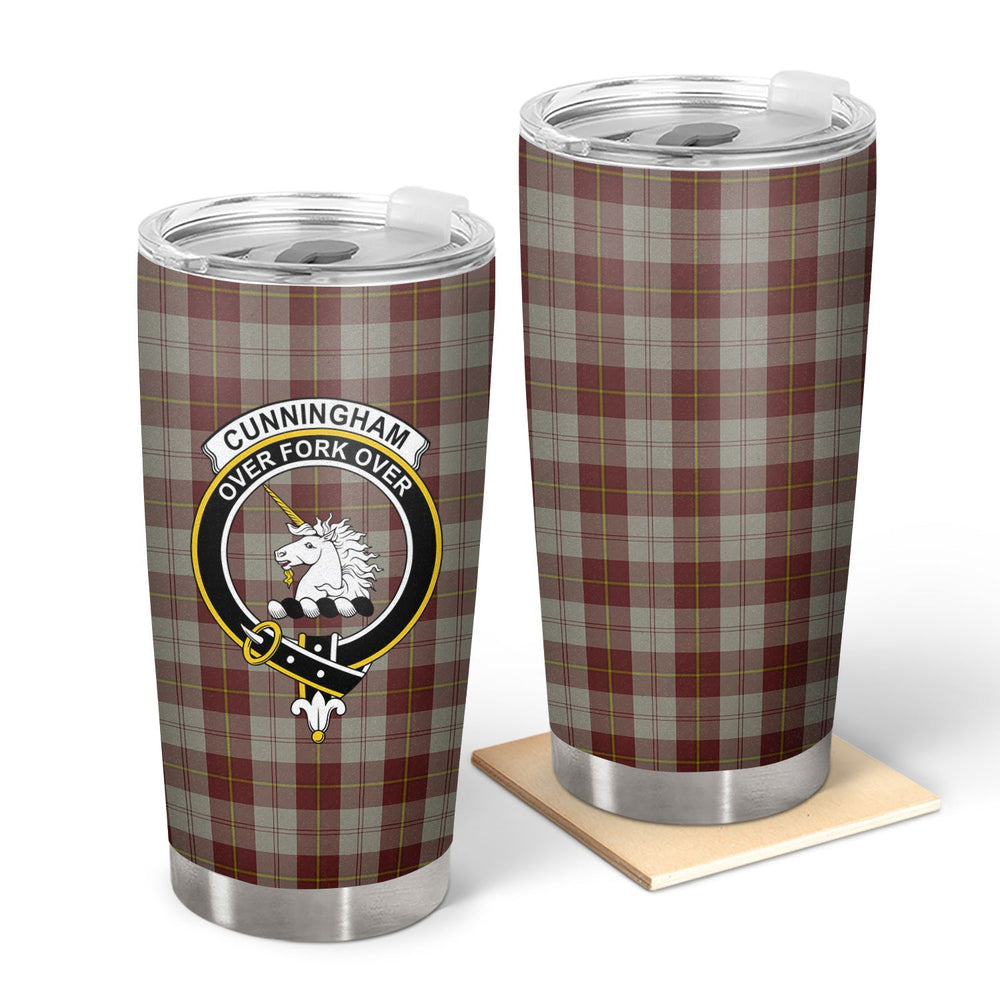 Clan Cunningham Burgundy Dancers Tartan Crest Tumbler BE20 Clan Cunningham Tartan Today   