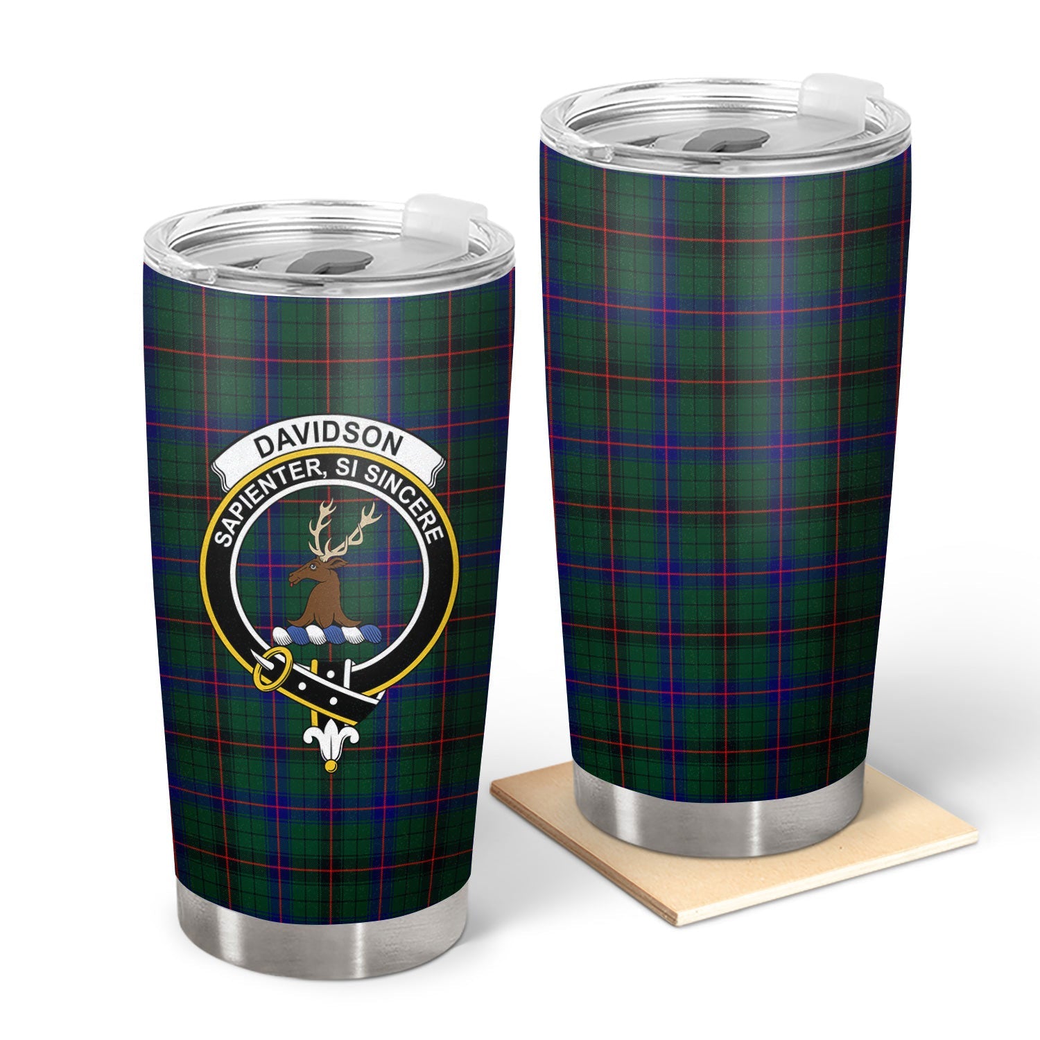 Clan Davidson Modern Tartan Crest Tumbler DP16 Clan Davidson Tartan Today   