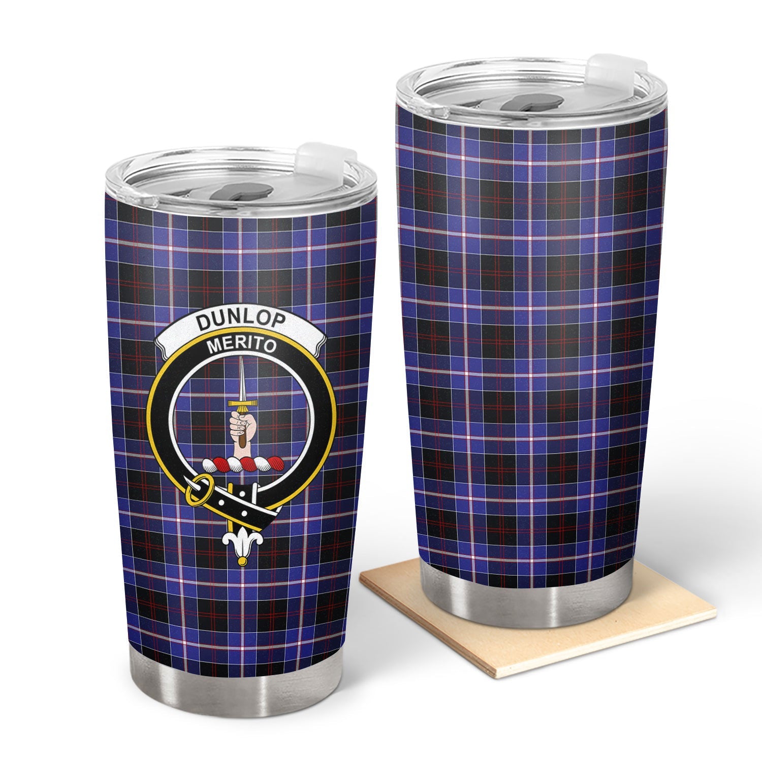 Clan Dunlop Modern Tartan Crest Tumbler DE74 Clan Dunlop Tartan Today   