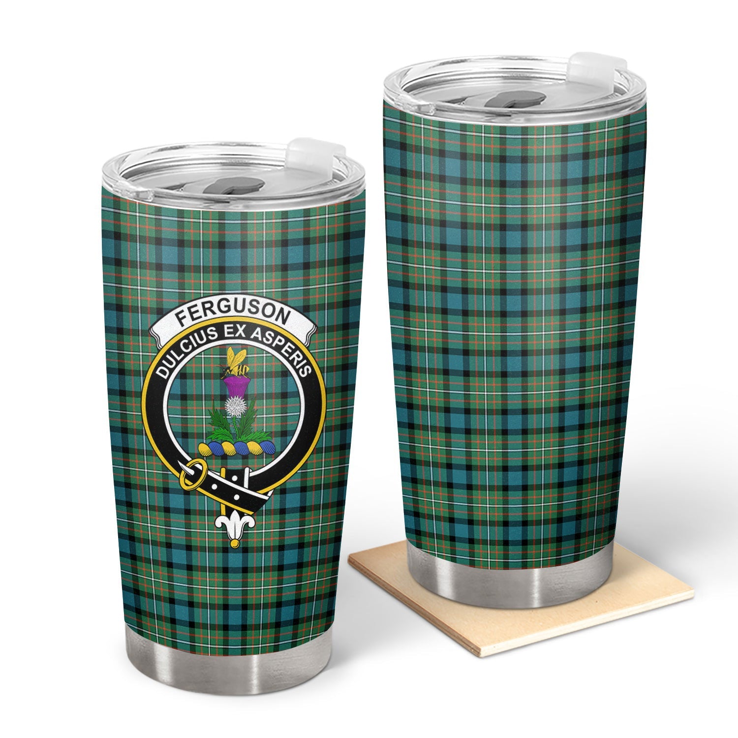 Clan Ferguson Ancient Tartan Crest Tumbler NX93 Clan Hall Tartan Today   