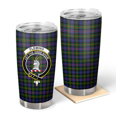 Clan Fleming Tartan Crest Tumbler