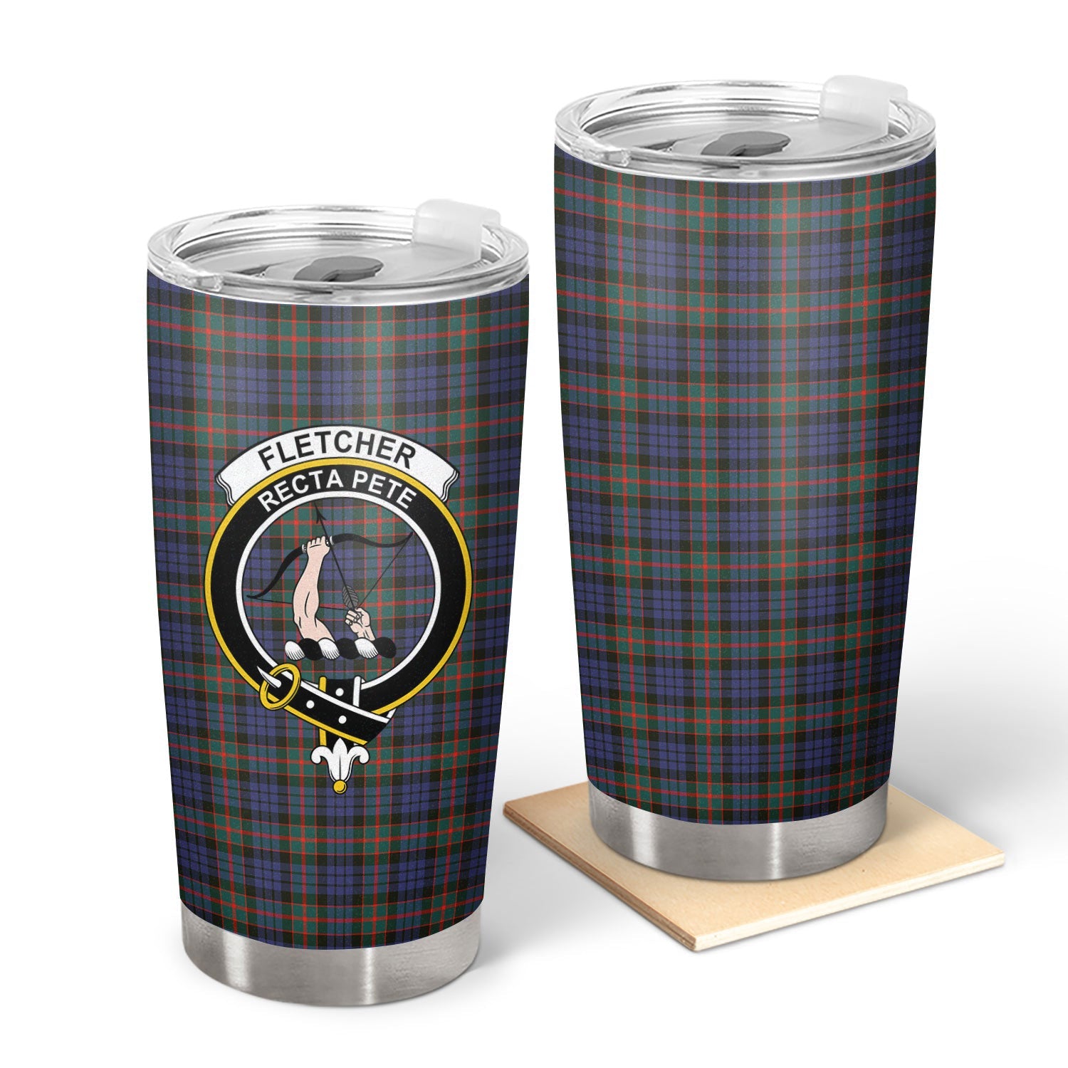 Clan Fletcher of Dunans Tartan Crest Tumbler RW96 Clan Fletcher Tartan Today   