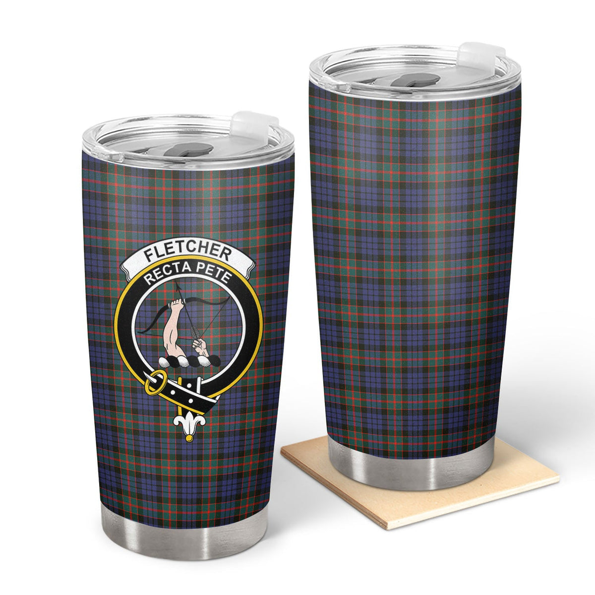 Clan Fletcher of Dunans Tartan Crest Tumbler RW96 Clan Fletcher Tartan Today   
