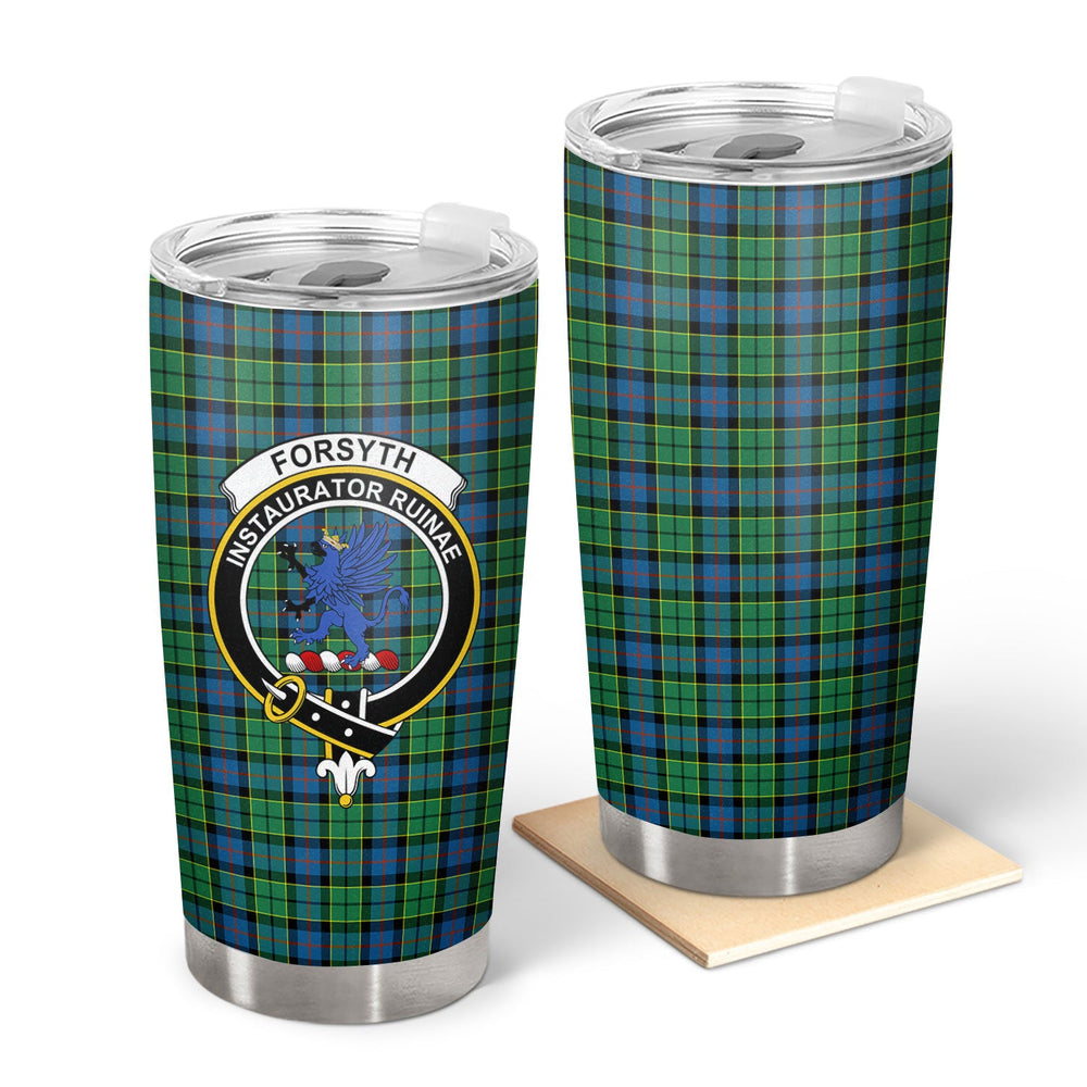 Clan Forsyth Ancient Tartan Crest Tumbler UZ60 Clan Forsyth Tartan Today   