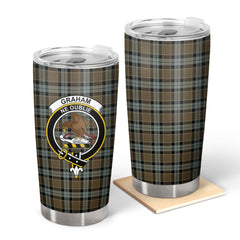 Clan Graham of Menteith Weathered Tartan Crest Tumbler QF30 Clan Graham Tartan Today   
