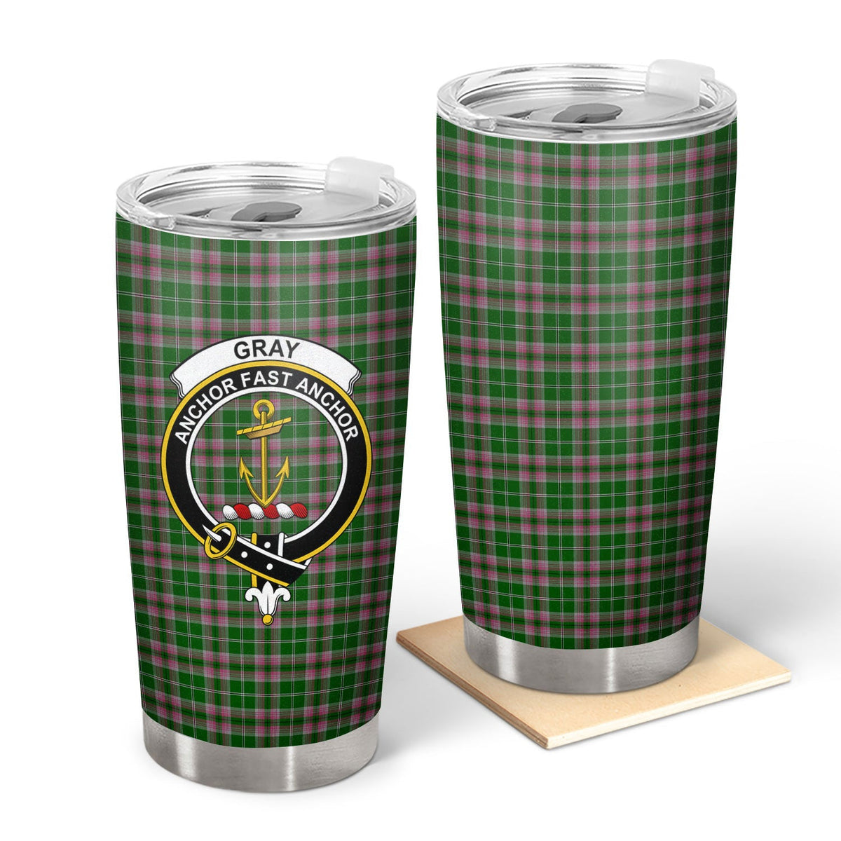 Clan Gray Hunting Tartan Crest Tumbler WB61 Clan Gray Tartan Today   