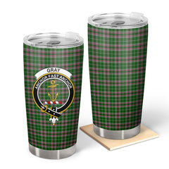 Clan Gray Hunting Tartan Crest Tumbler WB61 Clan Gray Tartan Today   