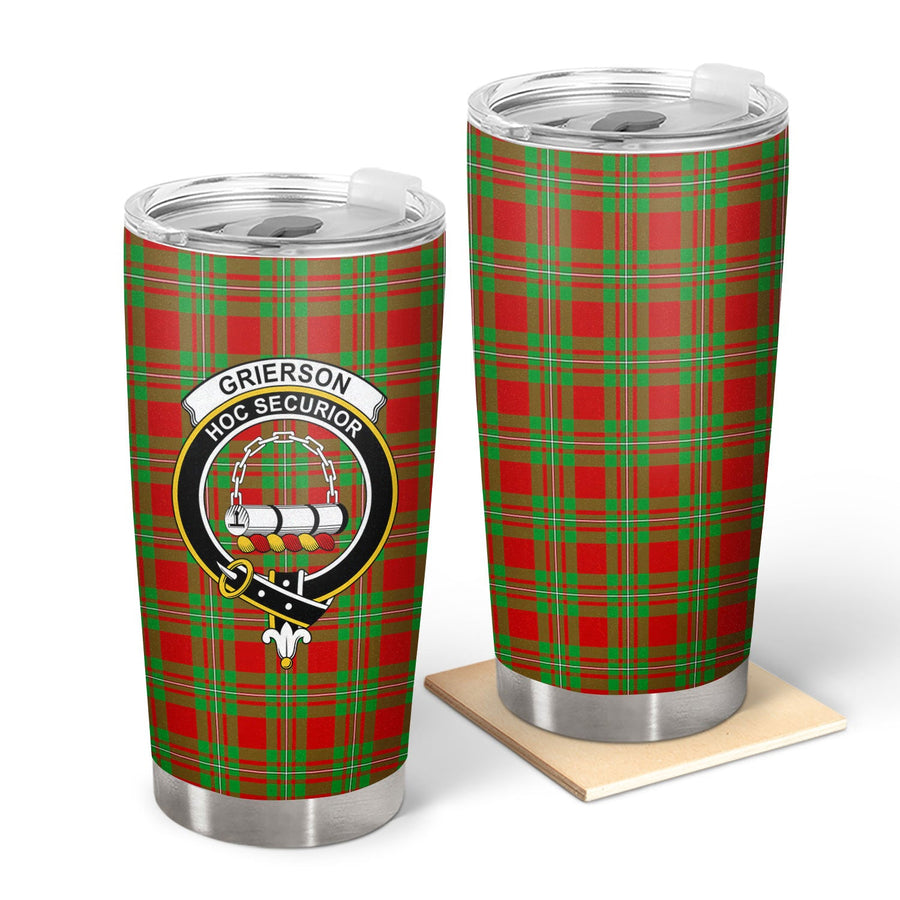 Clan Grierson Tartan Crest Tumbler